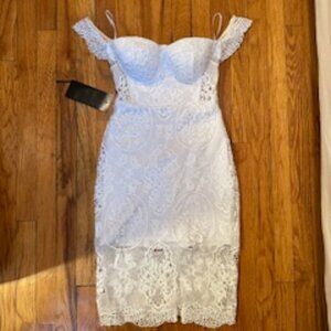 NWT Bebe Crochet Lace Bustier Dress